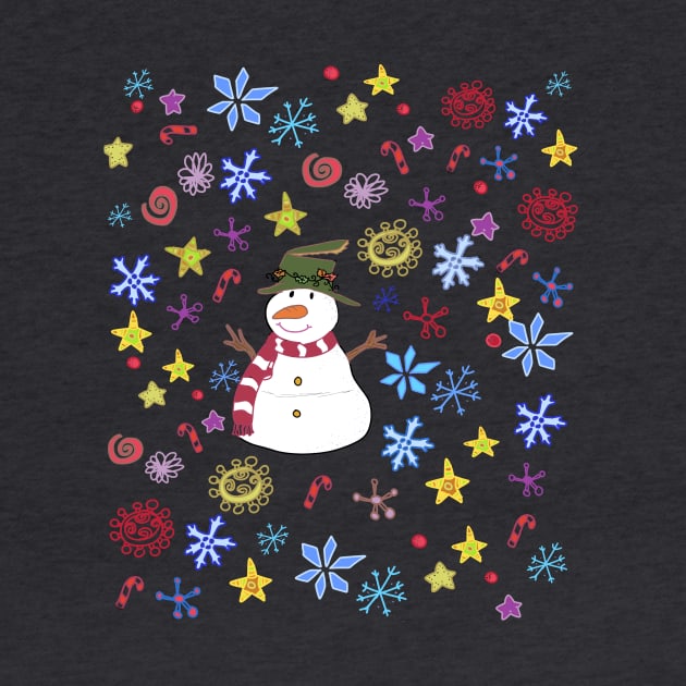 Colourful Snowman doodle design by markatos